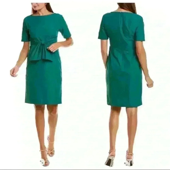 Weekend MaxMara Green Tandem Sheath Front Tie Belt Dress - Picture 1 of 8